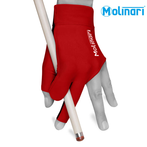 Molinari Billiard Glove for Left Hand Red L