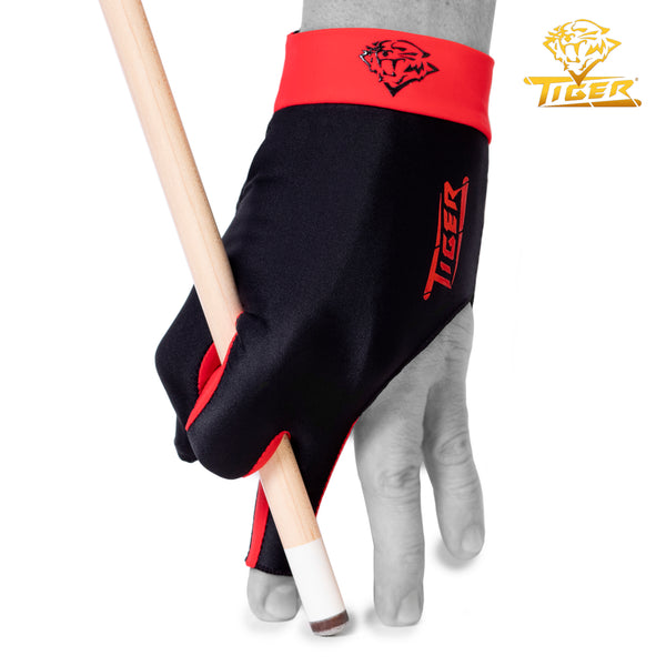Tiger Pro Billiard Glove for Left Hand Red L