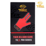 Tiger-X Pro Billiard Glove for Left Hand Red XL