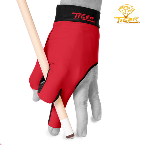 Tiger-X Pro Billiard Glove for Left Hand Red L
