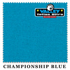 10 ft Championship Valley Teflon® Ultra Championship Blue Pool Table Cloth with 6 Pre-Cut Rails
