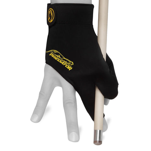 Predator Billiard Glove for Right Hand Black w/Yellow Logo S/M