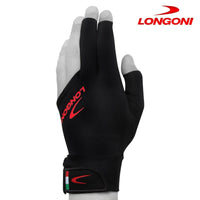 Longoni Billiard Glove Black Fire 3.0 for Left Hand S