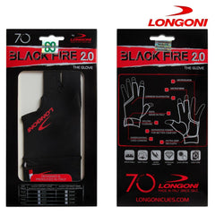 Longoni Billiard Glove Black Fire 3.0 for Right Hand XXL