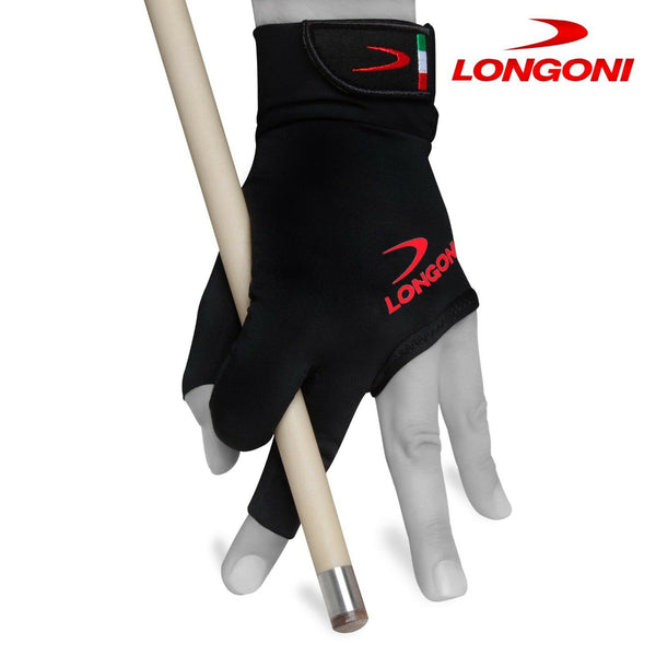 Longoni Billiard Glove Black Fire 3.0 for Left Hand L
