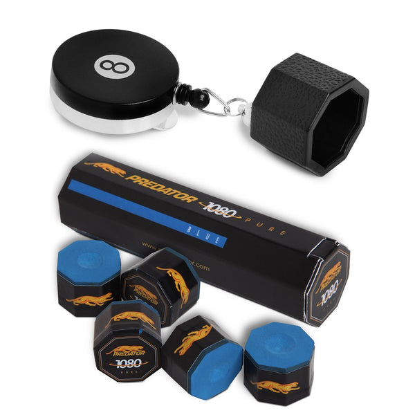 OKKO Retractable Octagon 8-Ball Chalker w/Belt Clip Black w/Predator Chalk