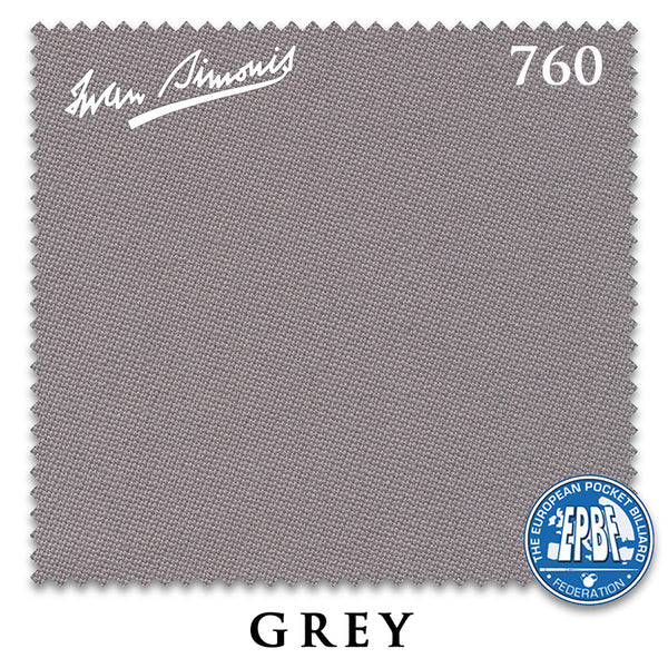 7 ft Simonis 760 Grey Pool Table Cloth with 6 Pre-Cut Rails