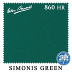 7 ft Simonis 860HR Simonis Green™ Pool Table Cloth with 6 Pre-Cut Rails