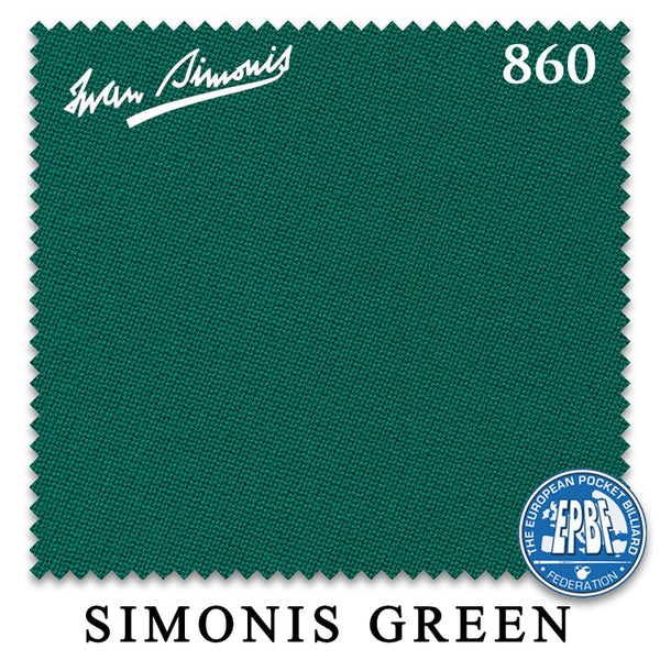 7 ft Simonis 860 Simonis Green™ Pool Table Cloth with 6 Pre-Cut Rails