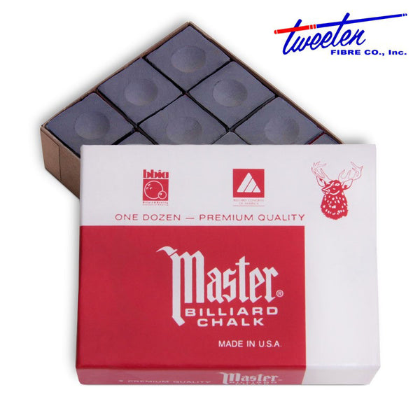 Master Billiard Chalk Charcoal 12 pcs