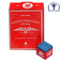 National Tournament Billiard Chalk Blue 12 pcs