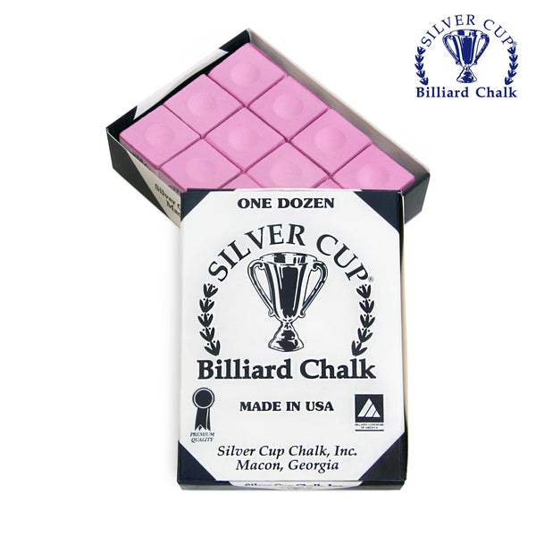Silver Cup Billiard Chalk Pink 12 pcs