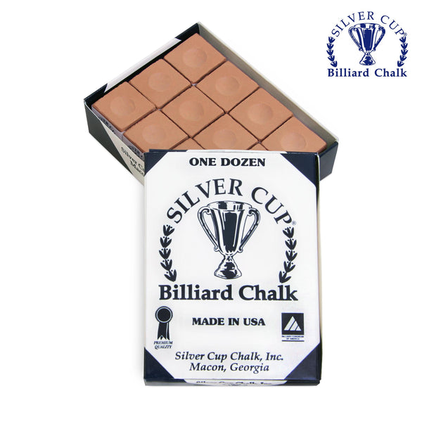 Silver Cup Billiard Chalk Tan 12 pcs