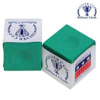 Silver Cup Billiard Chalk Tournament Green 12 pcs