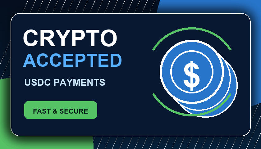 Crypto accepted USDC payments offer